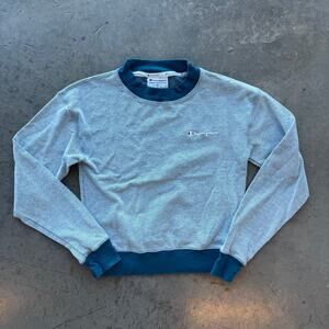 Vintage Y2k Champion Pinstriped Blue Coastal Longsleeve Athletic Women's Top XS